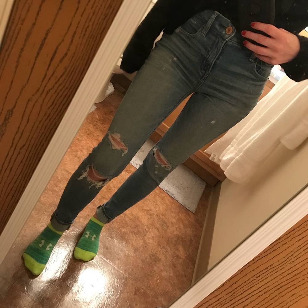 high waisted jeans